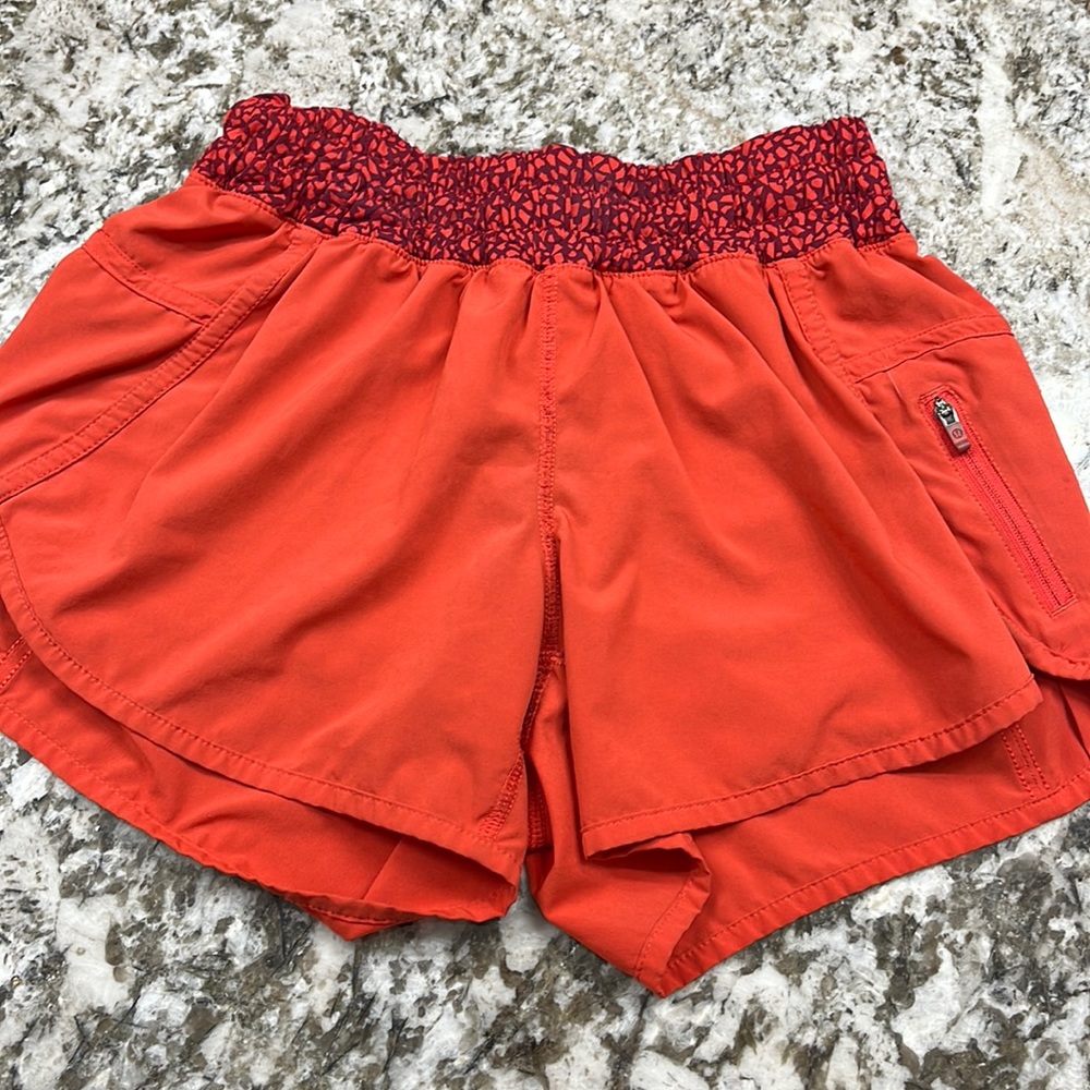 Orange lululemon shorts, used condition, 4